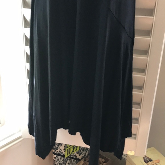 INC black v-neck dress w/kerchief hem, size L - Picture 2 of 7